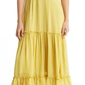 NWT Designer RAGA XS Elegant Yellow Maxi Dress